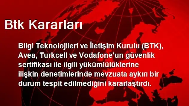 Btk Kararları