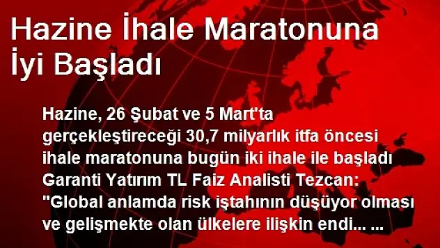 Hazine İhale Maratonuna İyi Başladı