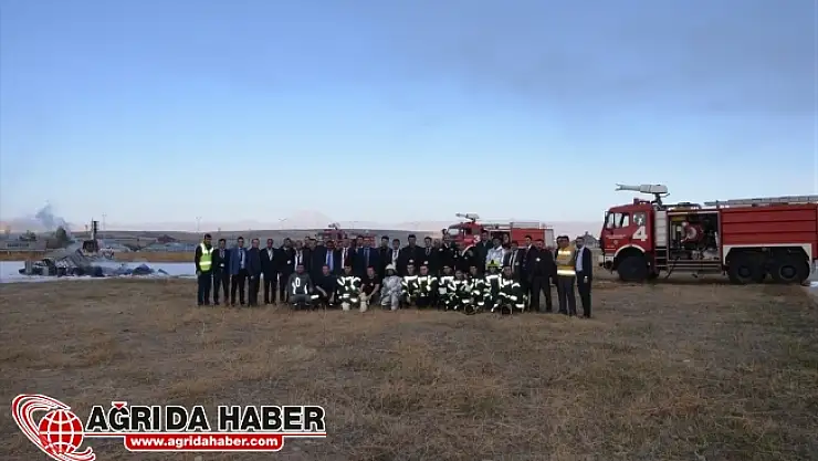Ağrı Ahmed-i Hani  Havalimanı'nda Yangın ve Kurtarma Tatbikatı Yapıldı