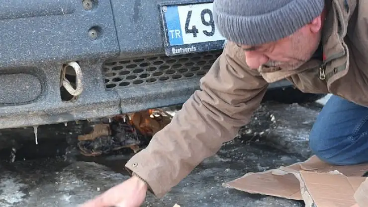 Ağrı eksi 18'i gördü araçların mazot depoları dondu