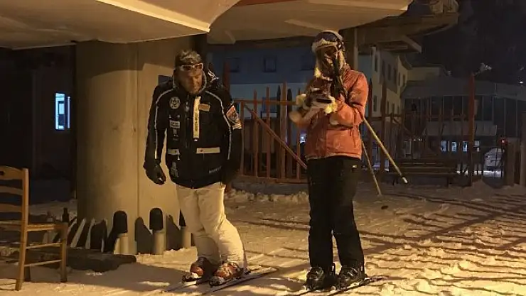 Sarıkmış Cıbıltepe Kayak Merkezi'nde gece kayağı yapıldı
