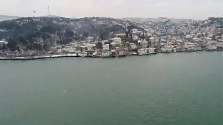 İstanbul'da beyaz örtü havadan görüntülendi
