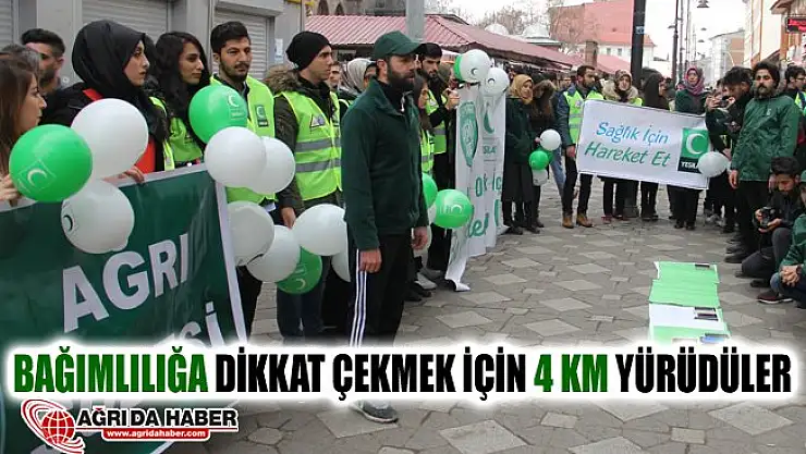 Yeşilay Ağrı Şubesi Bağımlılığa Dikkat Çekmek İçin Yürüdü