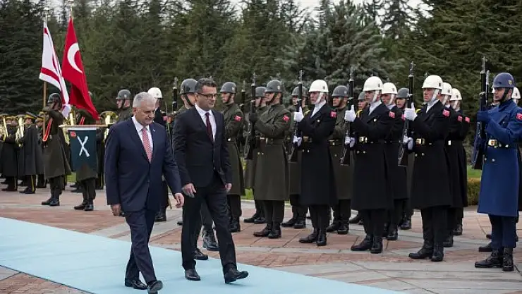 Yıldırım, KKTC Başbakanı Erhürman'ı resmi törenle karşıladı