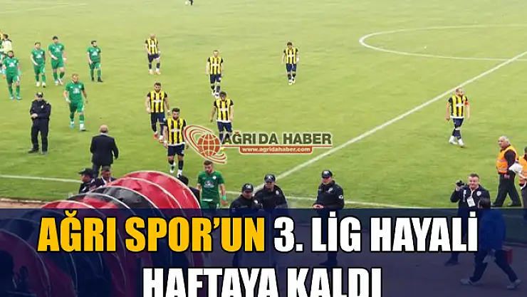 Ağrı 1970 Spor Adıyaman 1954 Spor'a 3-1 Mağlup Oldu