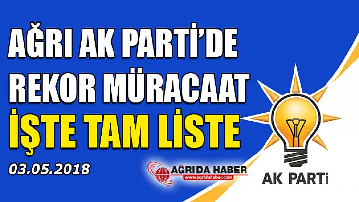 Ağrı'da Ak Parti'ye Rekor Aday Adayı Müracaatı! İşte Tam Liste
