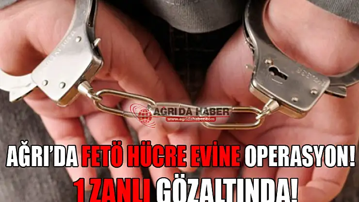 Ağrı'da Fetö'nün Hücre Evine Operasyon! Bir Zanlı Gözaltında
