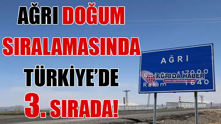 Ağrı Doğum Sıralamasında Türkiye 3.sü
