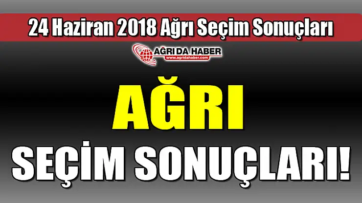 Ağrı 24 Haziran 2018 Seçim Sonuçları Açıklandı