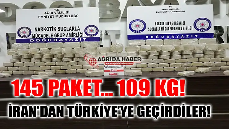 Ağrı Doğubayazıt'ta 145 Paket Halinde Yaklaşık 109 Kilogram Uyuşturucu Yakalandı