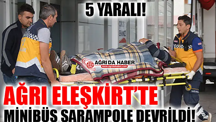 Ağrı Eleşkirt'te Minibüs Şarampole Devrildi! 5 Kişi Yaralandı!