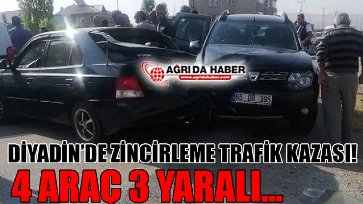 Diyadin'de Zincirleme Trafik Kazası! 3 Kişi Yaralandı!