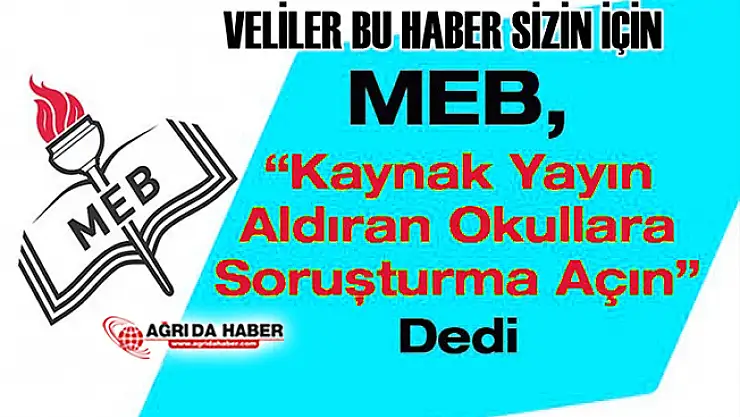 Milli Eğitim Bakanlığı Yardımcı Kitap Aldıran Okullara soruşturma uyarısı