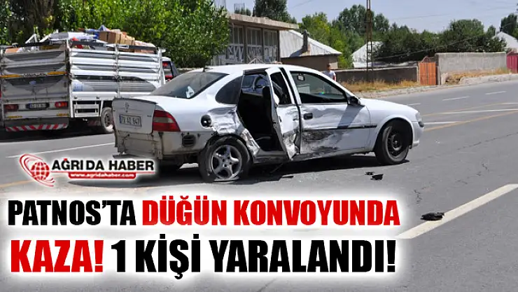Patnos'ta Düğün Konvoyunda Trafik Kazası! 1 Yaralı!