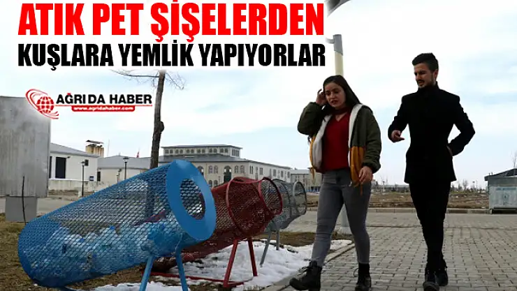 Atık Pet Şişelerden Kuşlar İçin Yemlik ve Suluk Yapılıyor