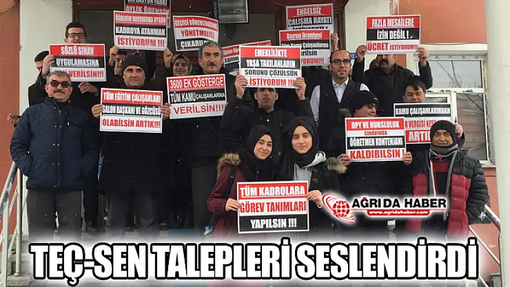 Teç-Sen Ağrı Şubesi Talepleri Seslendirdi