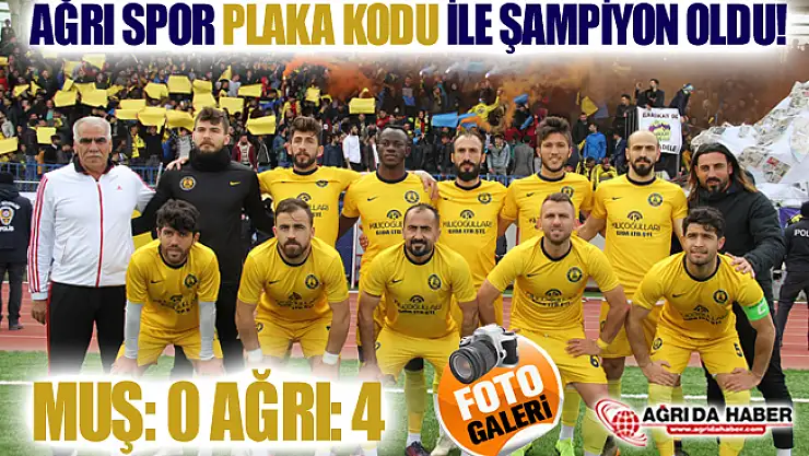 Ağrı 1970 Spor Muş Menderes Spor'u Yenerek Şampiyon Oldu!