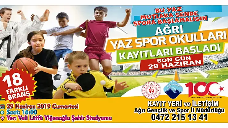 Ağrı'da Yaz Spor Okulları Başlıyor