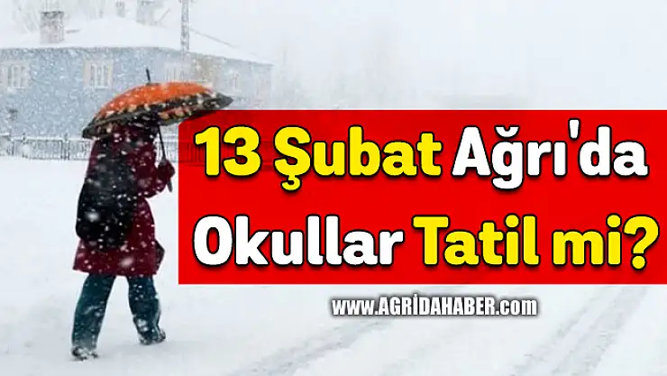 13 Şubat Ağrı'da Okullar Tatil mi?