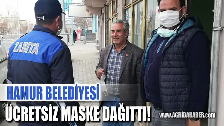 Hamur Belediyesi Halka Ücretsiz Maske Dağıttı