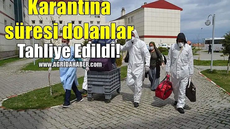 Karantina süresi dolanlar Ağrı'dan Tahliye Edildi!
