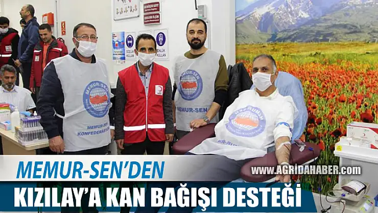 Memur-Sen Ağrı İl Temsilciliğinden Kızılay'a Kan Bağışı
