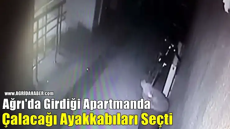 Ağrı'da Girdiği Apartmanda Çalacağı Ayakkabıları Seçti