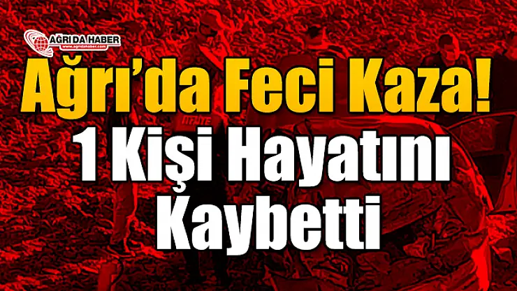 Ağrı'da Feci Kaza! 1 Kişi Hayatını Kaybetti