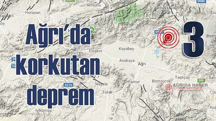 Doğubayazıt'da 3 büyüklüğünde Deprem!