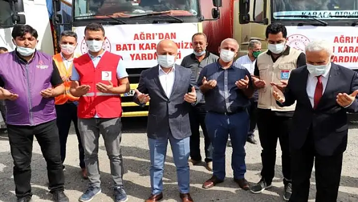 Ağrı'da Afetzedelere 4 Tır Gıda ve İhtiyaç Malzemeleri Gönderildi