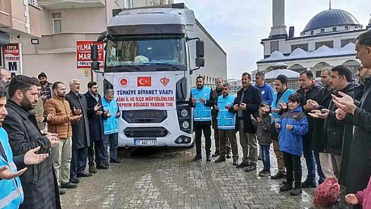 Ağrı'dan 11. yardım tırı afet bölgesine doğru yola çıktı