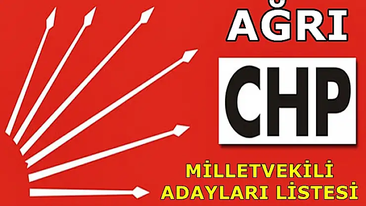 CHP Ağrı milletvekili adayları listesi